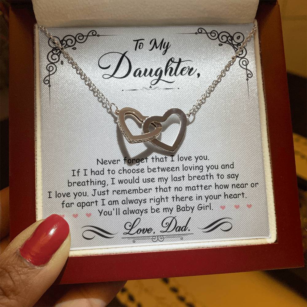 TO MY DAUGHTER BREATHING INTERLOCKING NECKLACE GIFT SET