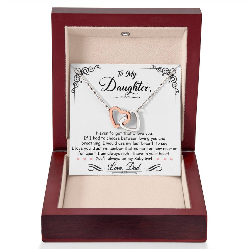 TO MY DAUGHTER BREATHING INTERLOCKING NECKLACE GIFT SET