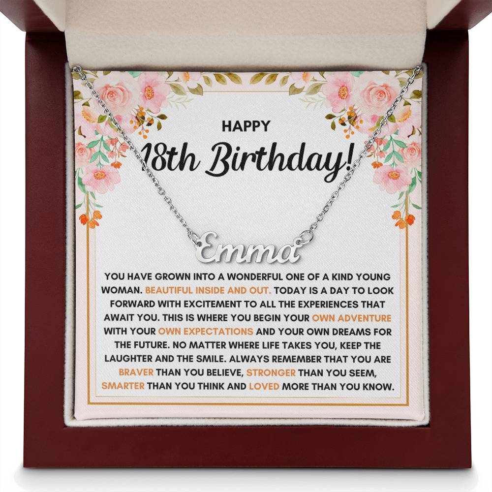 18TH BIRTHDAY DREAMS CUSTOM NAME NECKLACE