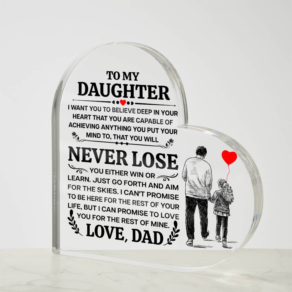TO MY DAUGHTER PROMISE HEART ACRYLIC PLAQUE