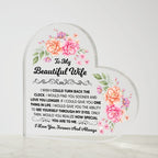 TO MY BEAUTIFUL WIFE HEART ACRYLIC PLAQUE