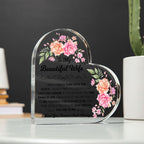 TO MY BEAUTIFUL WIFE HEART ACRYLIC PLAQUE