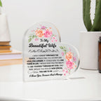 TO MY BEAUTIFUL WIFE HEART ACRYLIC PLAQUE