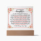 TO MY BEAUTIFUL DAUGHTER SQUARE ACRYLIC PLAQUE