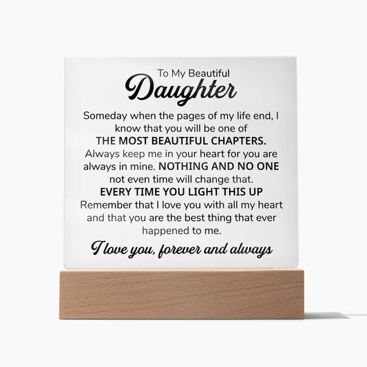 TO MY DAUGHTER CHAPTERS SQUARE PLAQUE
