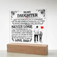 TO MY DAUGHTER PROMISE SQUARE ACRYLIC PLAQUE