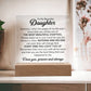 TO MY DAUGHTER CHAPTERS SQUARE PLAQUE