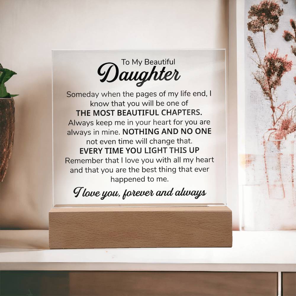 TO MY DAUGHTER CHAPTERS SQUARE PLAQUE