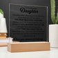TO MY DAUGHTER CHAPTERS SQUARE PLAQUE