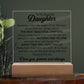 TO MY DAUGHTER CHAPTERS SQUARE PLAQUE