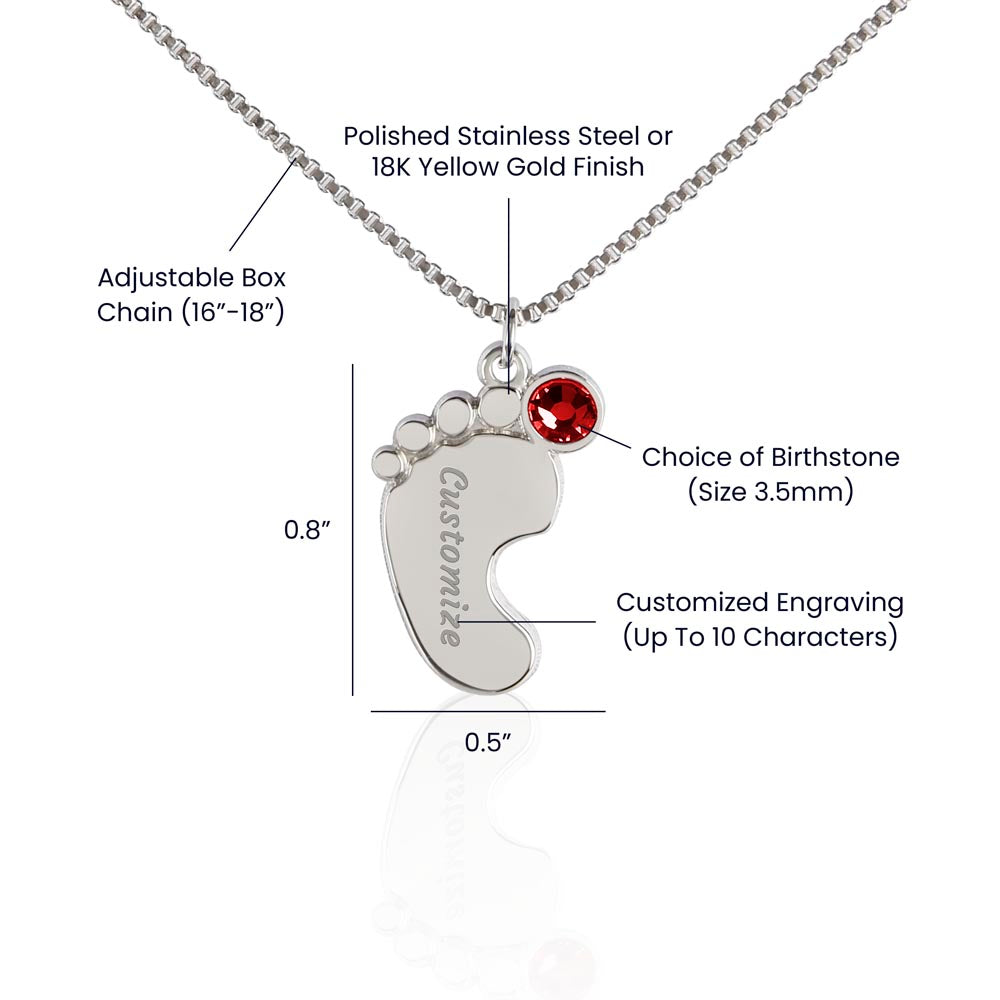 BABY FEET NECKLACE GIFT SET
