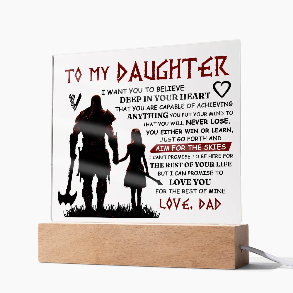 TO MY DAUGHTER VIKING SQUARE ACRYLIC PLAQUE