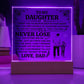 TO MY DAUGHTER PROMISE SQUARE ACRYLIC PLAQUE