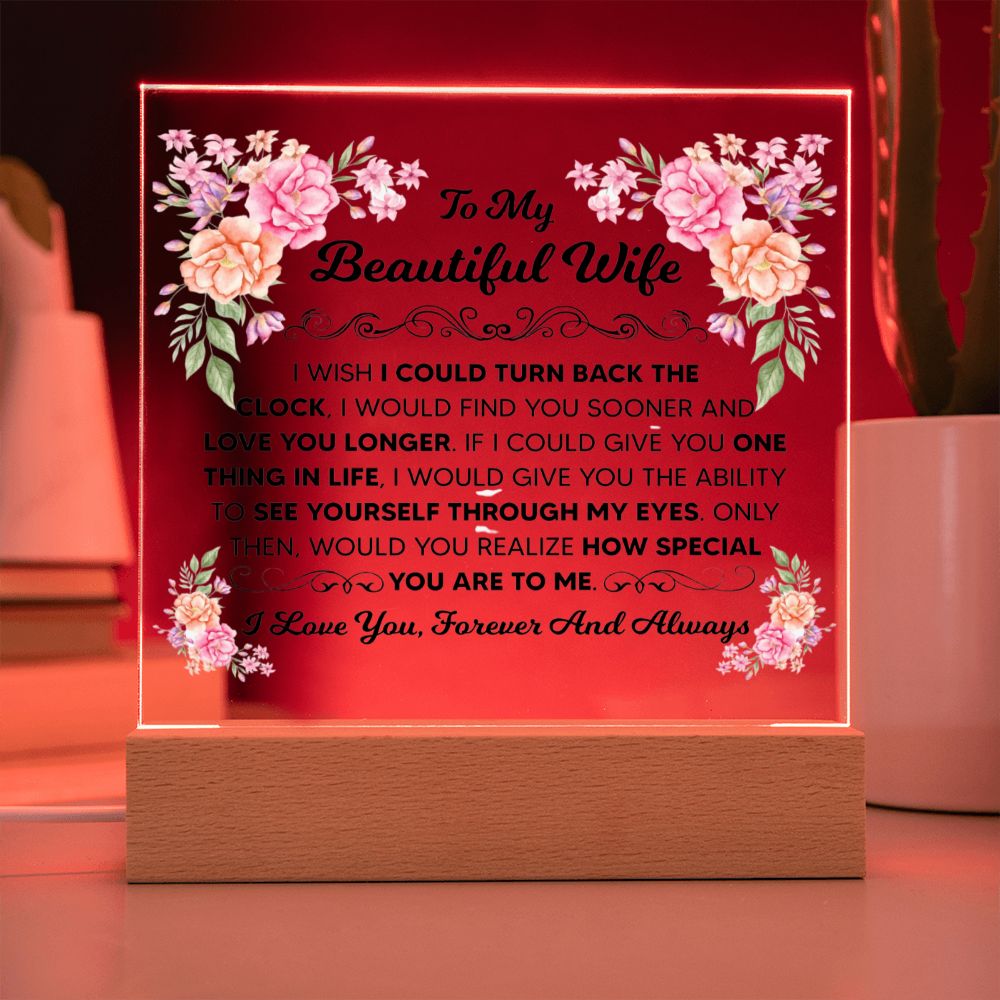 TO MY BEAUTIFUL WIFE SQUARE ACRYLIC PLAQUE
