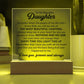 TO MY DAUGHTER CHAPTERS SQUARE PLAQUE