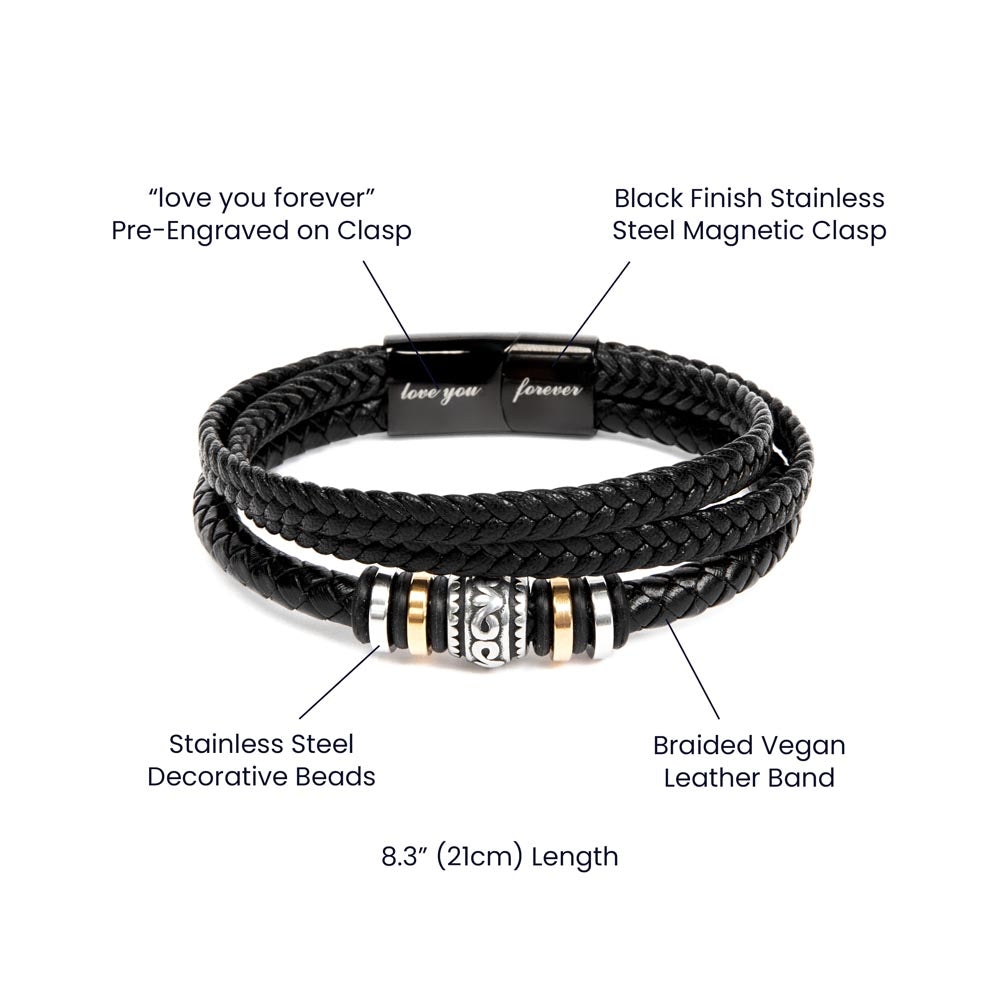 Love You Forever To My Grandson Bracelet Never Forget