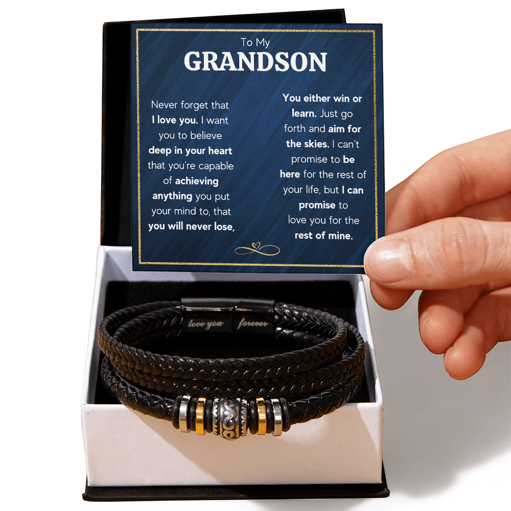 Love You Forever To My Grandson Bracelet Achieve Anything
