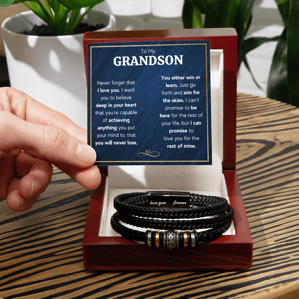 Love You Forever To My Grandson Bracelet Achieve Anything