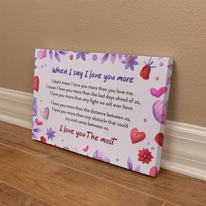 I LOVE YOU THE MOST GALLERY WRAPPED CANVA