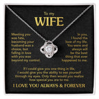 TO MY WIFE FALLING IN LOVE KNOT NECKLACE + FLOWER BOUQUET BUNDLE