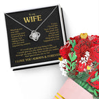 TO MY WIFE FALLING IN LOVE KNOT NECKLACE + FLOWER BOUQUET BUNDLE