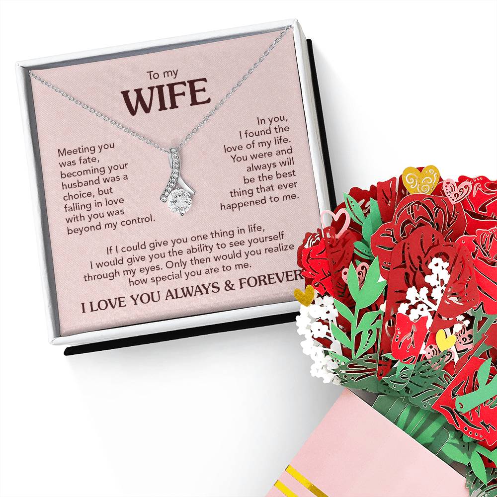 TO MY WIFE CHOICE ALLURING NECKLACE + FLOWER BOUQUET