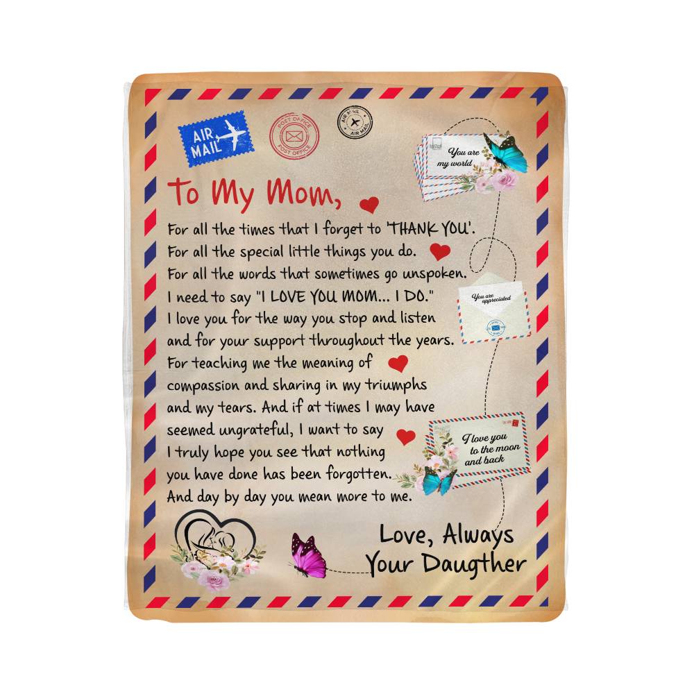 TO MY MOM THANK YOU SHERPA FLEECE BLANKET