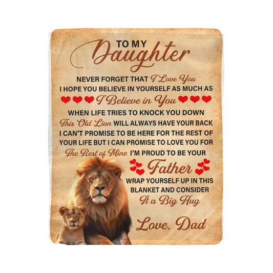 TO MY DAUGHTER THIS OLD LION SHERPA FLEECE BLANKET - 2
