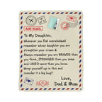 TO MY DAUGHTER BRAVER FROM MOM AND DAD SHERPA FLEECE BLANKET