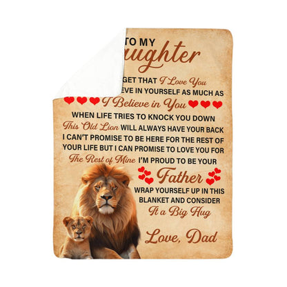 TO MY DAUGHTER THIS OLD LION SHERPA FLEECE BLANKET - 2