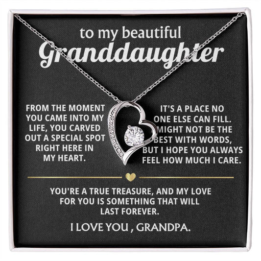 To My Wonderful Granddaughter, You carved a special spot in my heart.