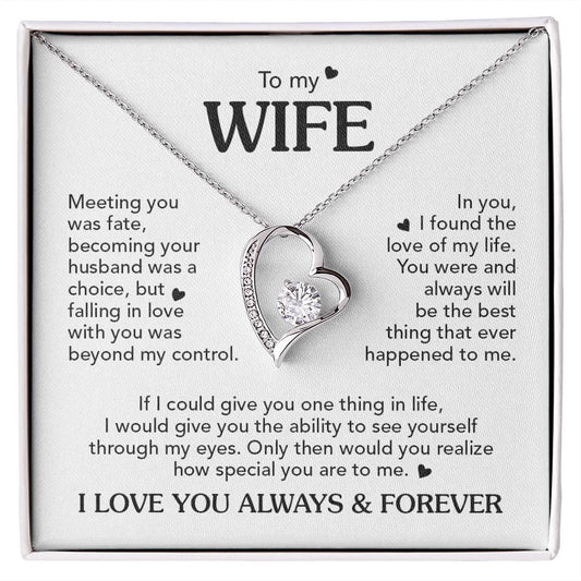 TO MY WIFE CHOICE FOREVE LOVE NECKLACE