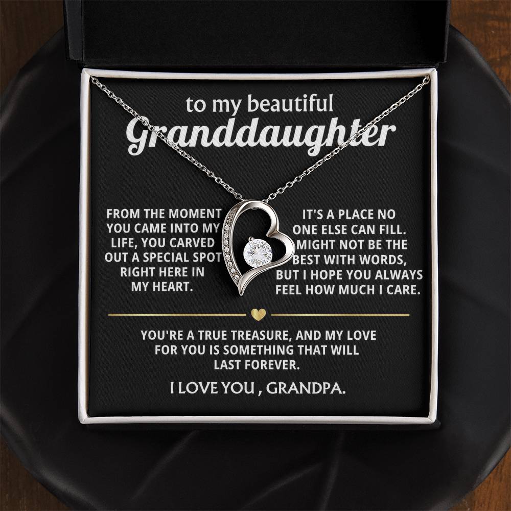 To My Wonderful Granddaughter, You carved a special spot in my heart.