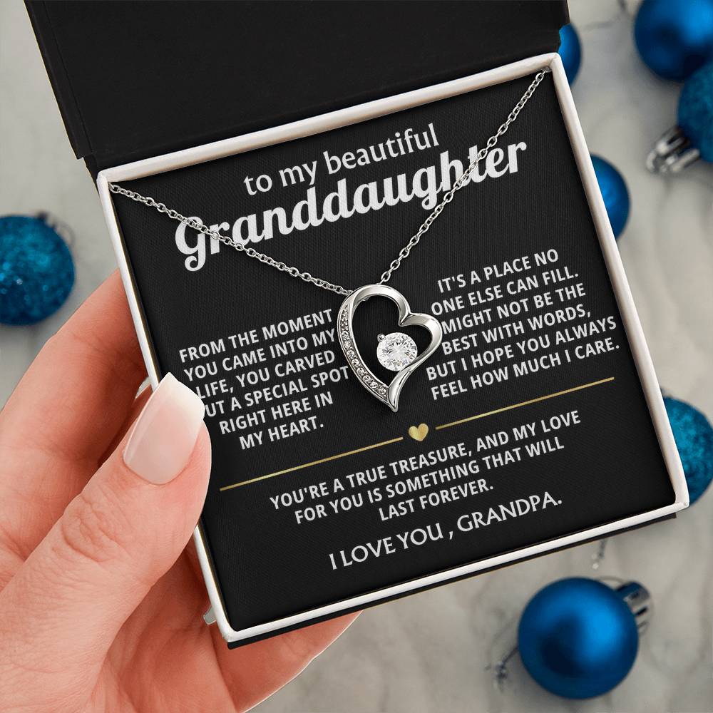 To My Wonderful Granddaughter, You carved a special spot in my heart.