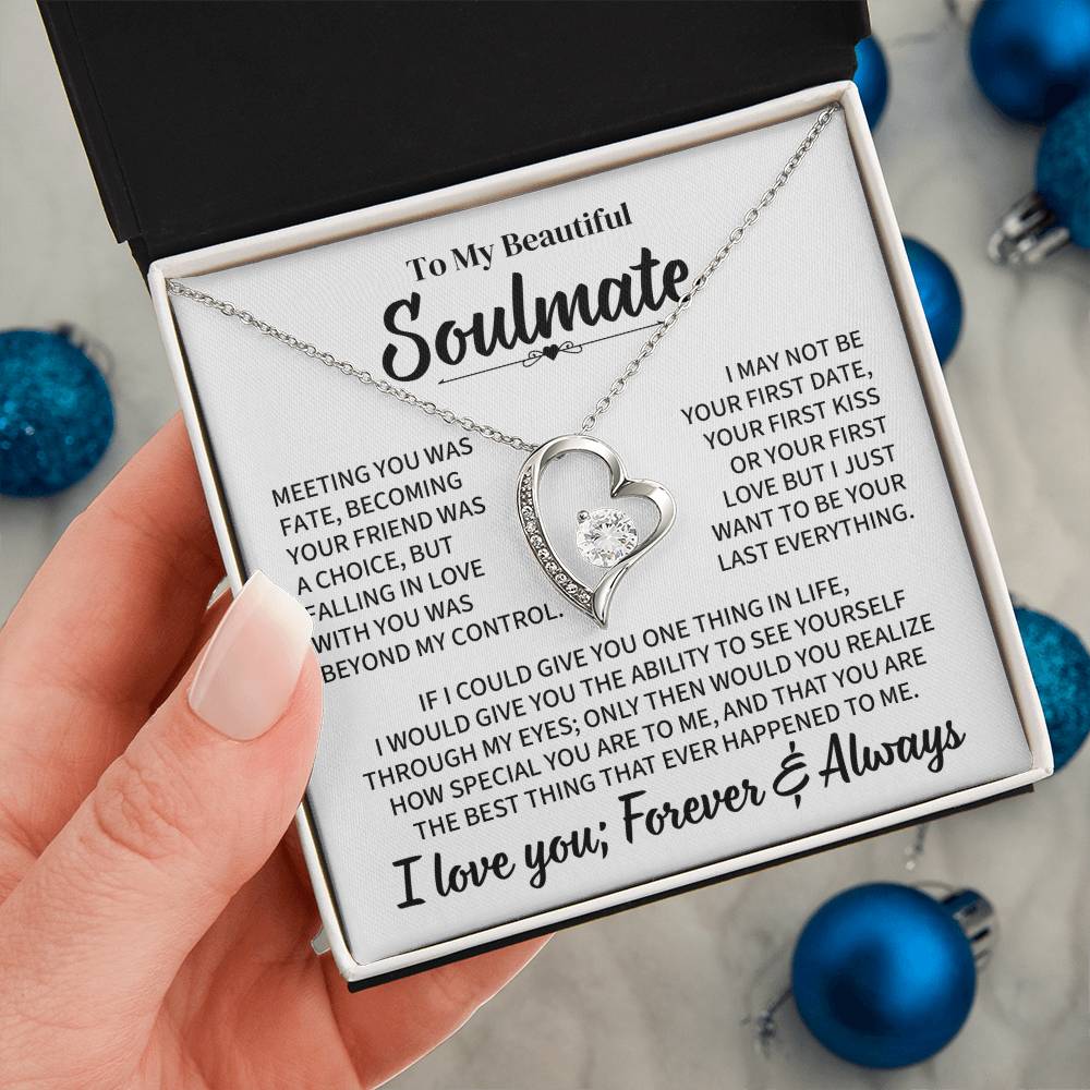 TO MY BEAUTIFUL SOULMATE THROUGH MY EYES FOREVER LOVE NECKLACE GIFT SET