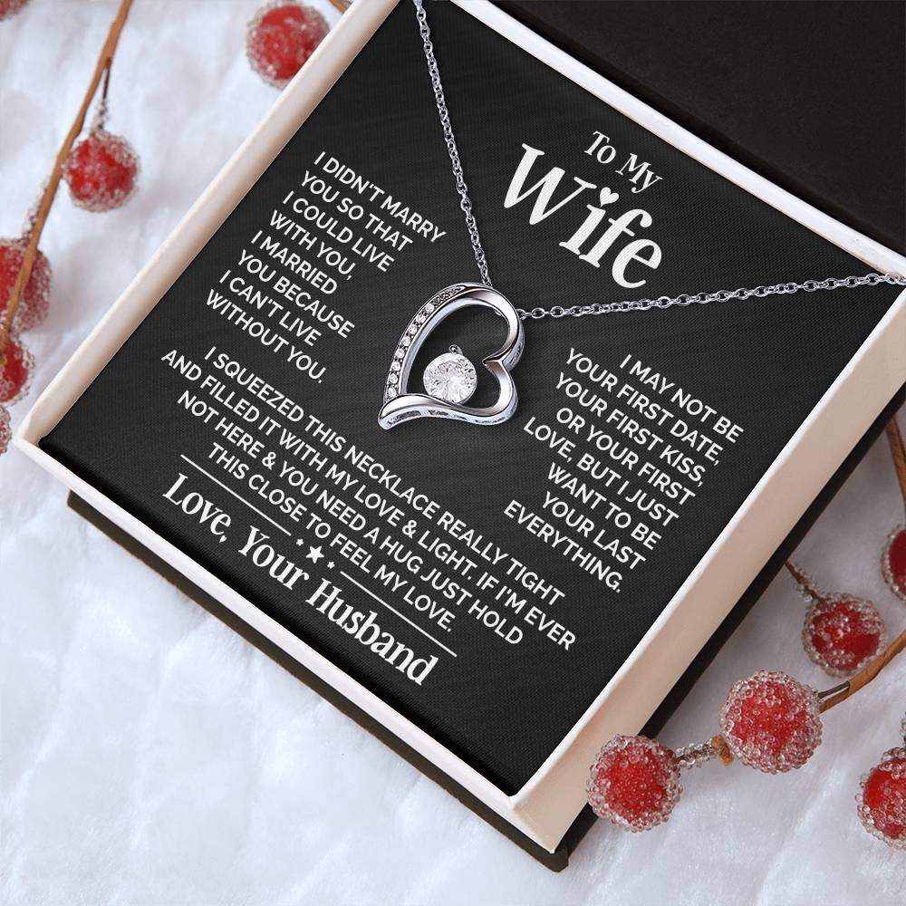 TO MY WIFE FIRST LOVE FOREVER LOVE NECKLACE GIFT SET