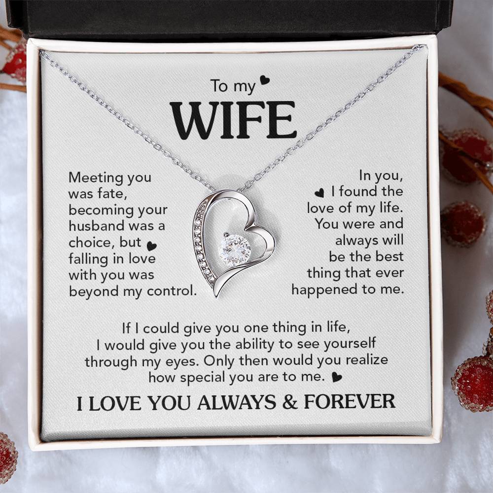 TO MY WIFE CHOICE FOREVE LOVE NECKLACE