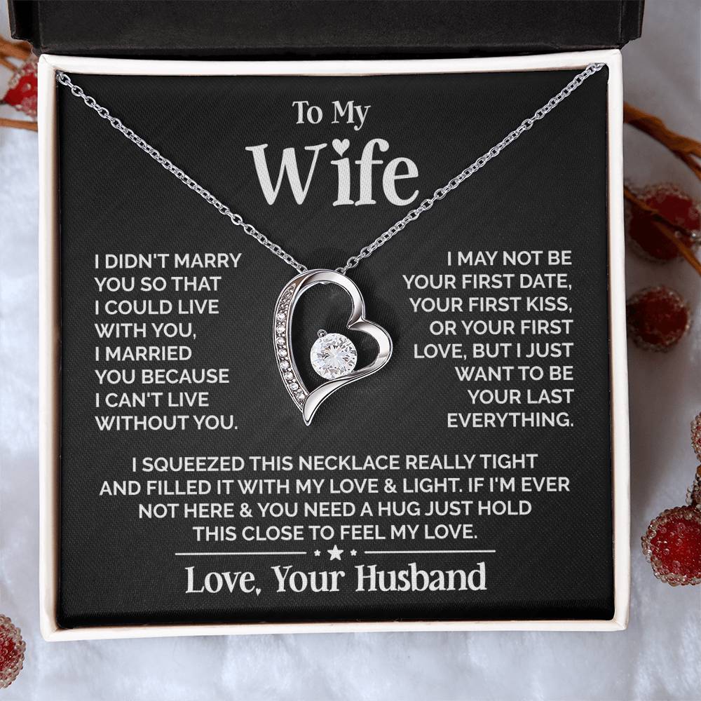 TO MY WIFE FIRST LOVE FOREVER LOVE NECKLACE GIFT SET