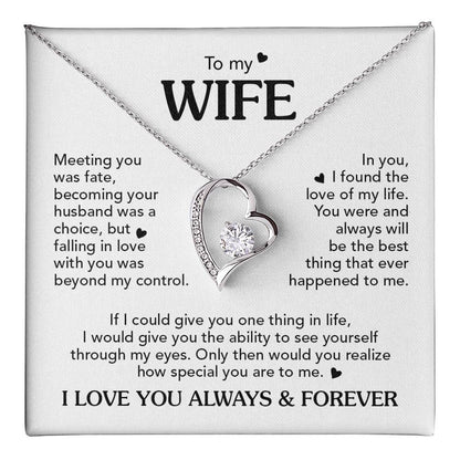 TO MY WIFE CHOICE FOREVE LOVE NECKLACE