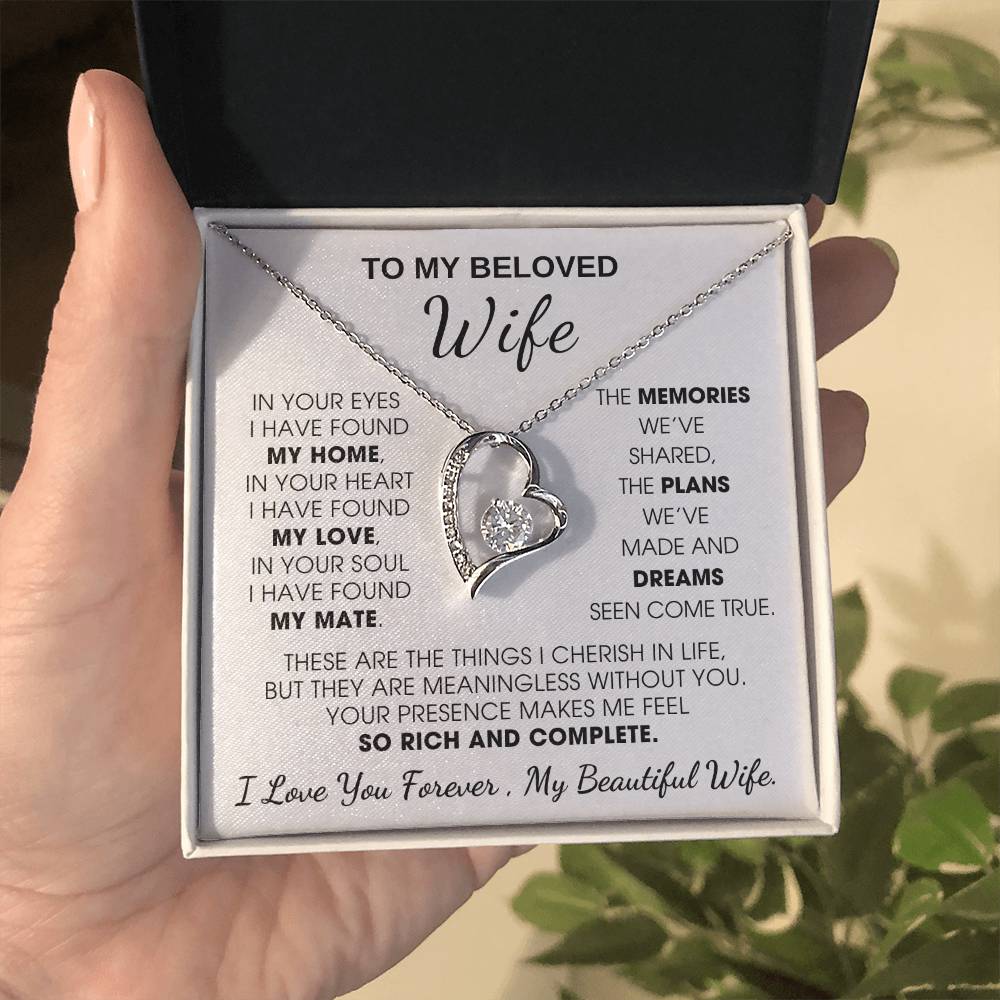 To My Beloved Wife, Your presence makes me feel so rich and complete
