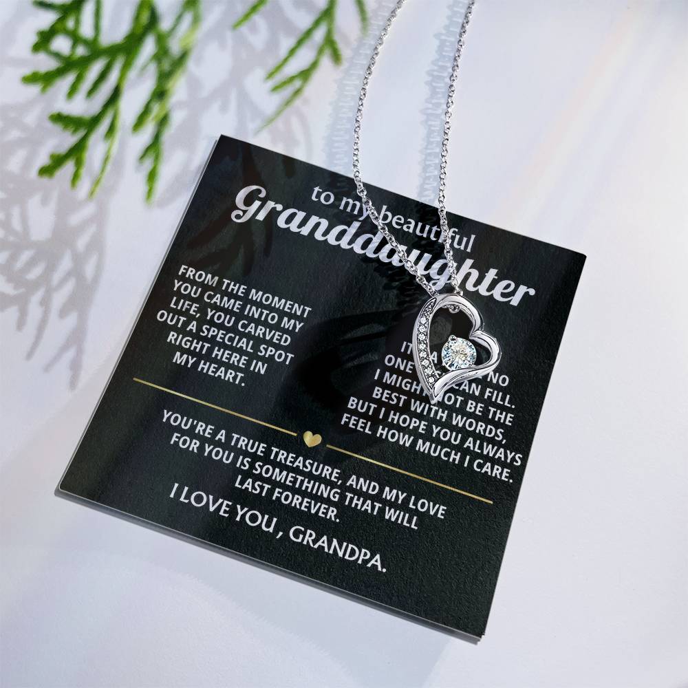 To My Wonderful Granddaughter, You carved a special spot in my heart.