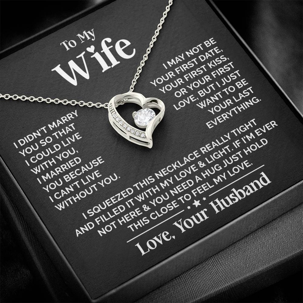 TO MY WIFE FIRST LOVE FOREVER LOVE NECKLACE GIFT SET