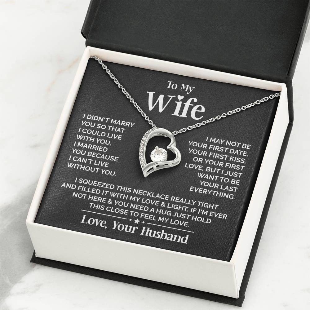 TO MY WIFE FIRST LOVE FOREVER LOVE NECKLACE GIFT SET