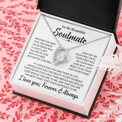 TO MY BEAUTIFUL SOULMATE THROUGH MY EYES FOREVER LOVE NECKLACE GIFT SET
