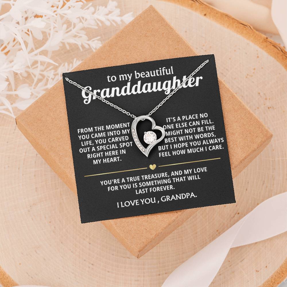 To My Wonderful Granddaughter, You carved a special spot in my heart.