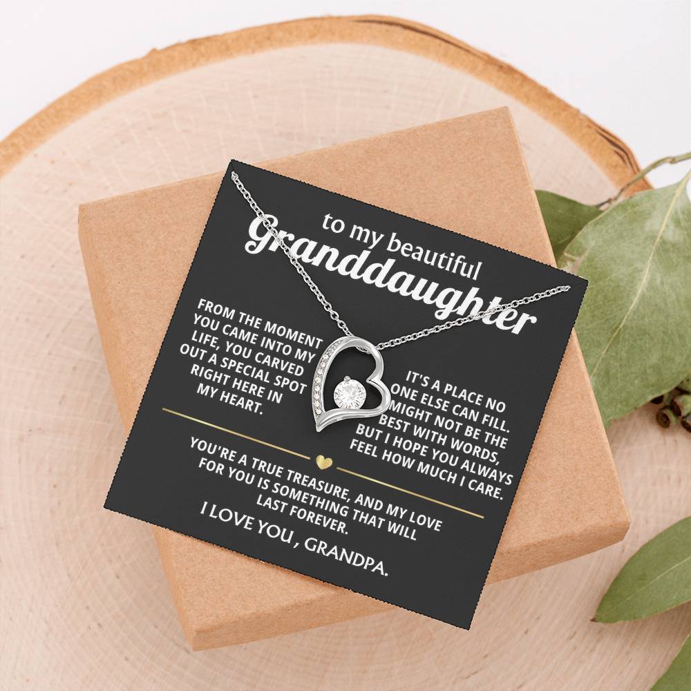 To My Wonderful Granddaughter, You carved a special spot in my heart.