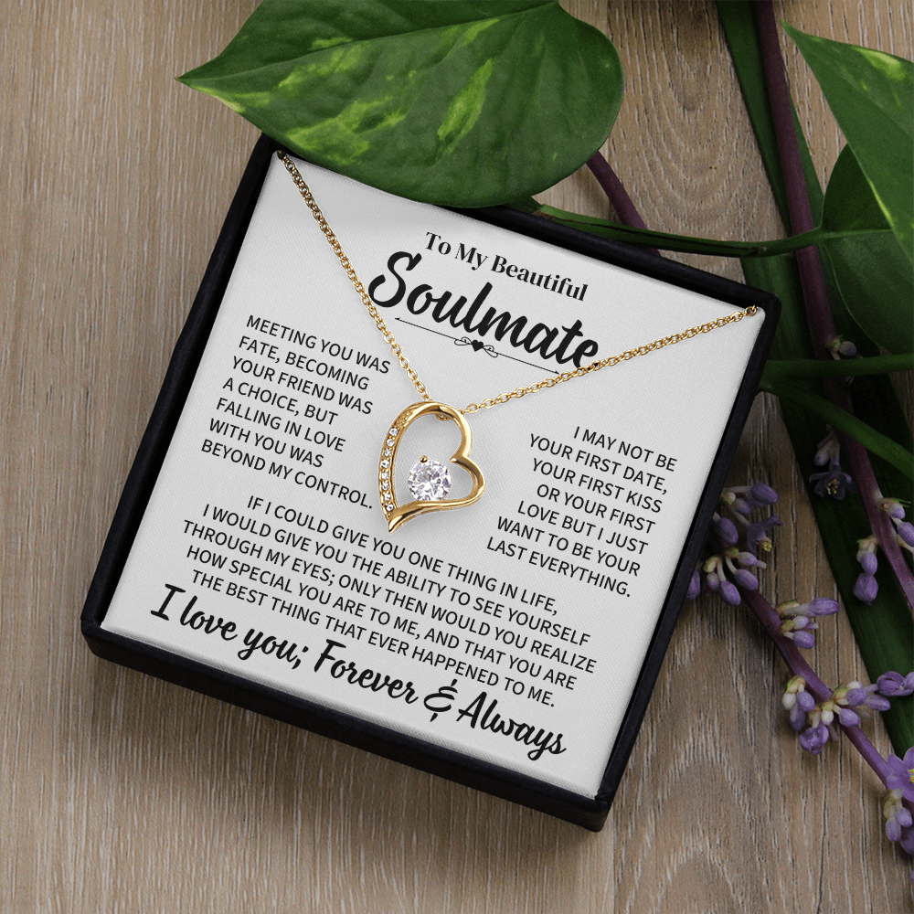 TO MY BEAUTIFUL SOULMATE THROUGH MY EYES FOREVER LOVE NECKLACE GIFT SET