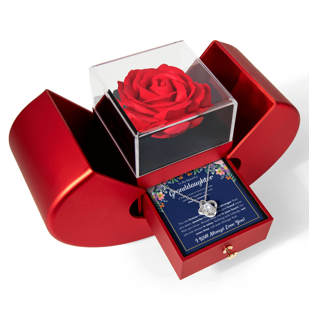 TO MY GRANDDAUGHTER BRAVER LOVE KNOT NECKLACE HEART BOX GIFT SET