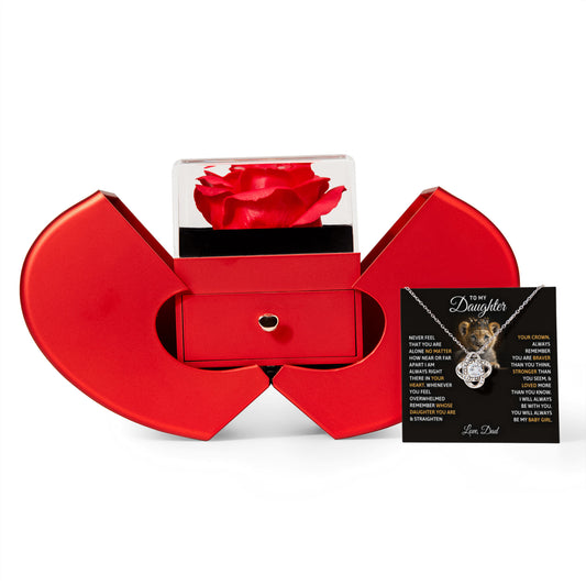 TO MY DAUGHTER BABY GIRL KNOT HEART ROSE BOX