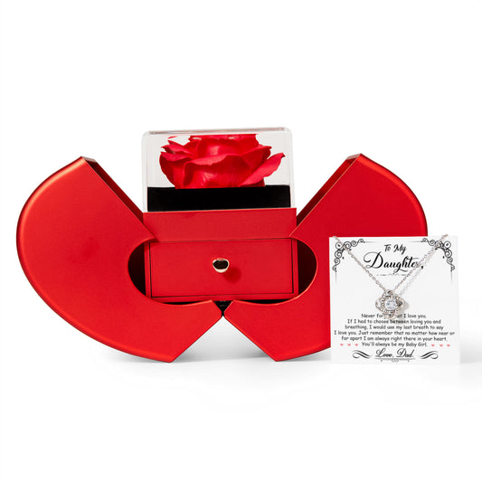 TO MY DAUGHTER BREATHING KNOT HEART ROSE BOX